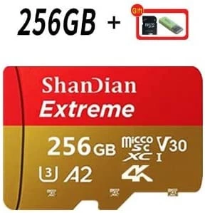 بطاقة ذاكرة صغيرة 256GB من ماي سوق-ستور، بطاقة SD صغيرة من الفئة 10 عالية السرعة، بطاقات TF مايكرو مع محول SD مجاني للهواتف الذكية/ التابلت والكمبيوتر - B0C1LJQM1Z