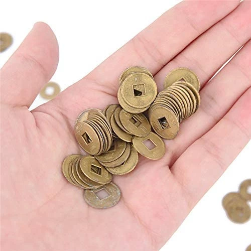 100Pcs Chinese Ancient Feng Shui Lucky Coin Dragon and Phoenix Antique Wealth Money Good Fortune Home Car Decor 10mm - MySouq-Store - B0C5N14ZMG