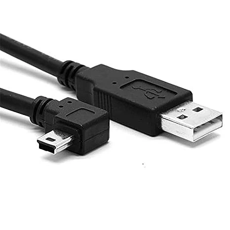 كيبل USB 2.0 ذكر إلى ميني USB لأعلى أسفل يسار يمين، بزاوية 90 درجة بطول 0.25 متر لكاميرا أم بي 4 والتابلت، من ماي سوق-ستور (قطعة واحدة)-B0CB9BX3CM