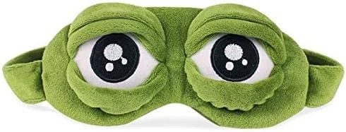 قناع عيون ثلاثي الابعاد على شكل ضفدع بتصميم الضفدع الحزين بيبي من فاني كرييتف، قناع نوم طري بتصميم كارتوني يصلح كهدية انيمي لطيفة, أخضر-B091K412GD
