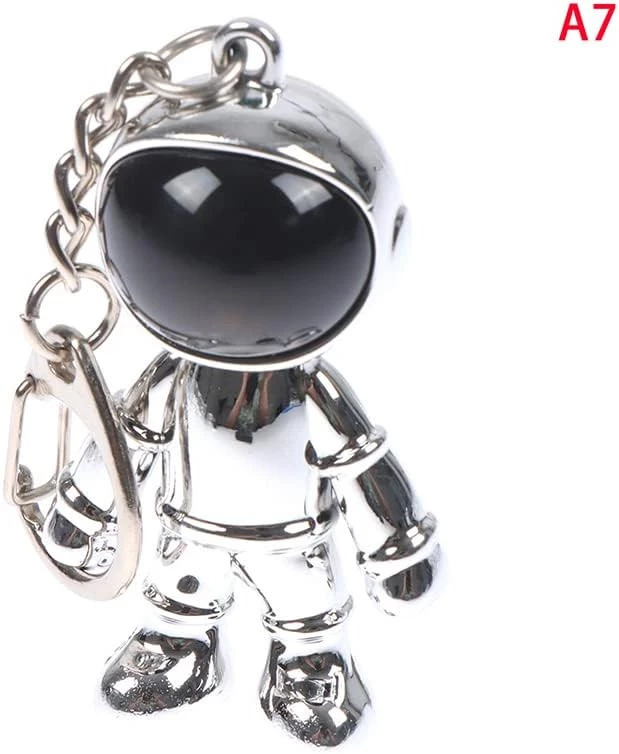 New Creative 3D Space Astronaut Keychain - 1 Piece, Alloy Key Hanger for Tools and Keychain Holder (Silver), Multi-B0BXTW68QV