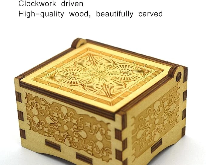 Miktunsi Music Box, Cant help falling in love music, Clock Engine, Antique Carving Wooden Design-B08TR3V58V