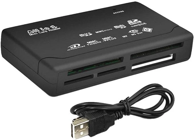 My Souq-Store All-in-One Card Reader with USB 2.0 Port - 1 Piece - Supports TF CF SD Mini SD SDHC MMC MS XD-B0CCL24K3T