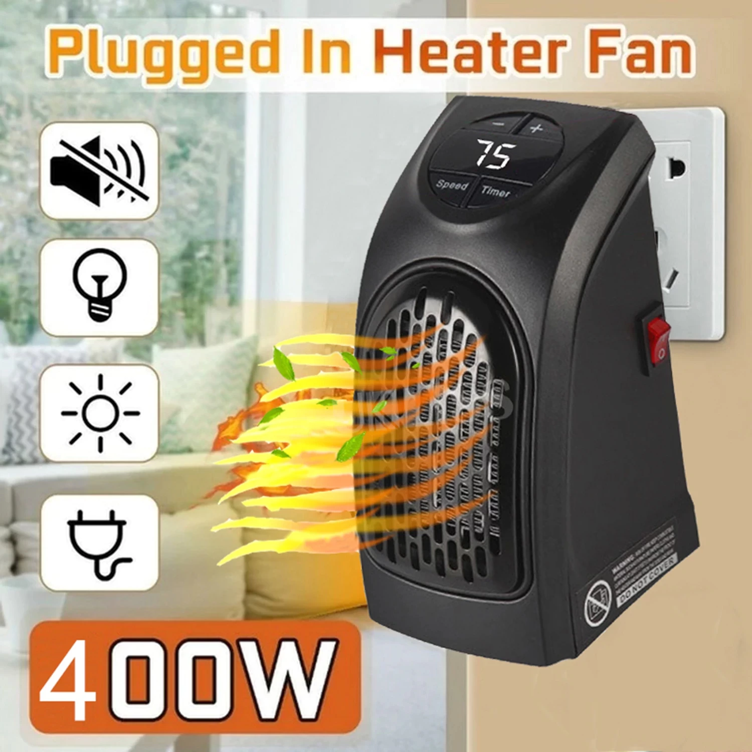 Wall Electric Heater Mini Fan Heater Warm Blower Desktop Household Wall Home Heating Stove Radiator Warmer Machine for Winter