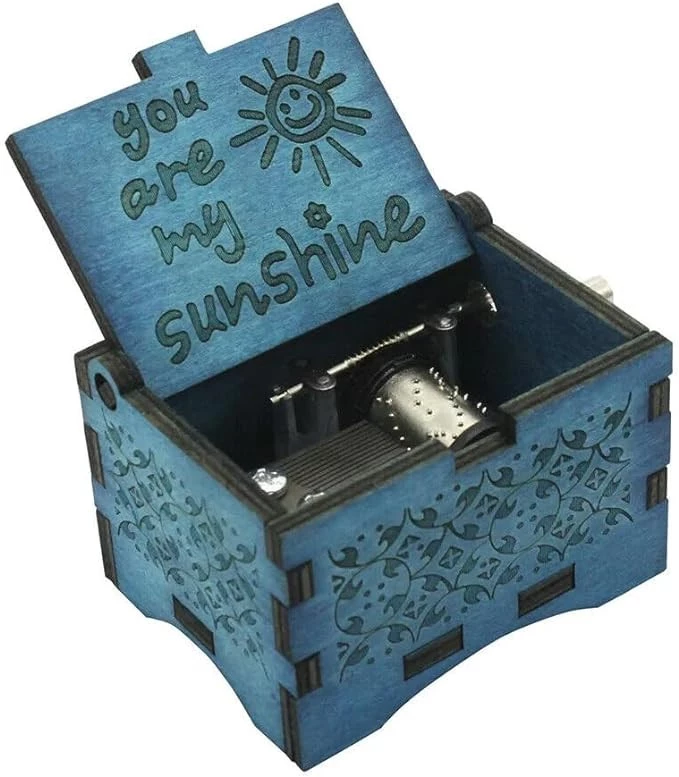 صندوق موسيقى بتصميم عبارة You Are My Sunshine Blue Addition You Are My Sunshine من ماي سوق-ستور، صندوق موسيقى مصنوع يدويًا-B0CQWQMWMW