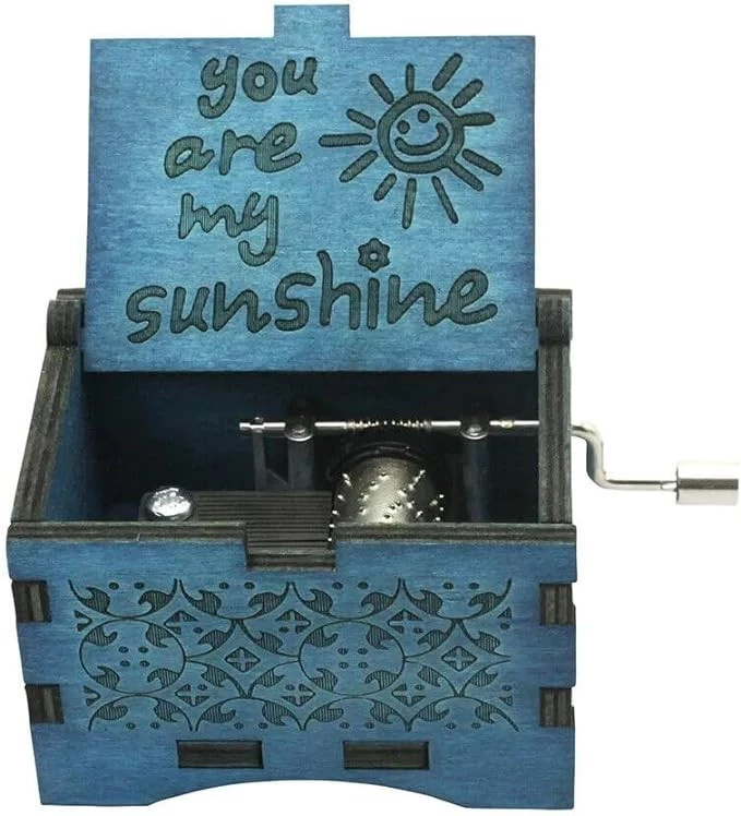 صندوق موسيقى بتصميم عبارة You Are My Sunshine Blue Addition You Are My Sunshine من ماي سوق-ستور، صندوق موسيقى مصنوع يدويًا-B0CQWQMWMW