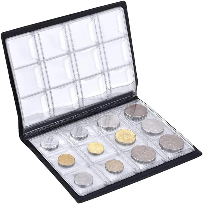 البوم البوم لتخزين العملات المعدنية مكون من 120 جيب بالوان عشوائية من ماي سوق ستور، مناسب لهواة جمع العملات المعدنية بقطر اقل من 1.1 انش-B0CQZ85CZY