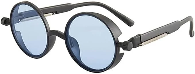 MySouq-Store [قطعة واحدة] [كما هو موضح] نظارات شمسية Steampunk جديدة للرجال والنساء نظارات شمسية مستقطبة بإطار معدني دائري عصري وإكسسوارات القيادة في الهواء الطلق - B0CR94D7XC