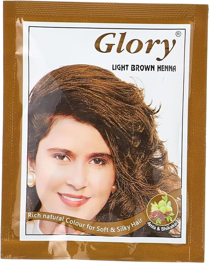 MySouq-Store Glory hair henna, 10Gm*6 Packs - light brown-B0CTQYD4D7