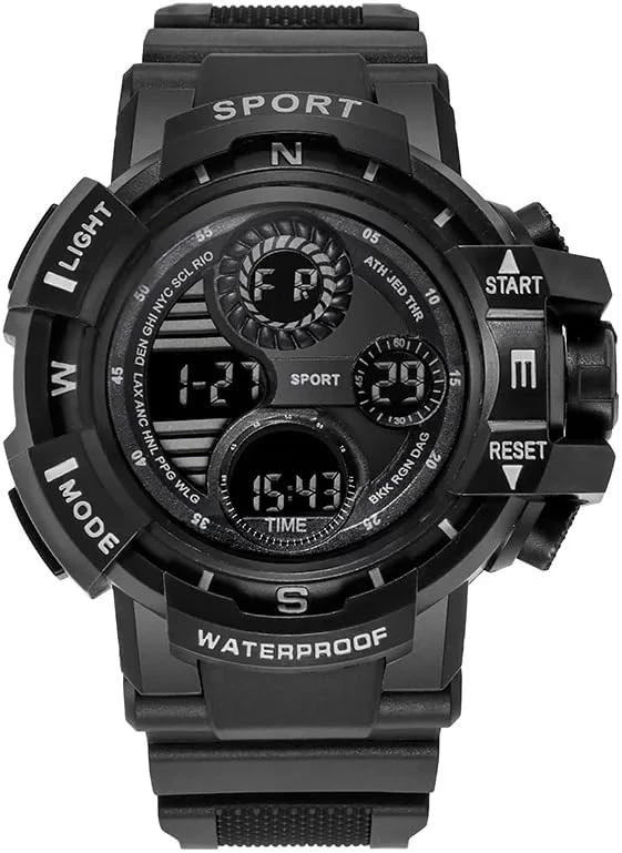 MySouq-Store - Black Digital Watch for Men Sports Watches Waterproof Outdoor Chronograph Hand Clock G Infantry Shock Student Wristwatch-B0CVZHZTSV