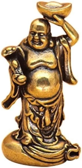 تمثال مايتريا بوذا نحاسي أصفر صغير من ماي سوق-ستور، تماثيل صغيرة بحجم الجيب لديكور المنزل وغرفة المعيشة والمكتب، 3.3×1.70 سم-B0C942ZFT8