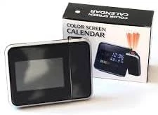 ساعة منبه رقمية لعرض الطقس والرطوبة وشاشة LCD مع اضاءة خلفية LED ملونة من ماي سوق ستور، قطعة واحدة، أسود-B0CV4J1DXD