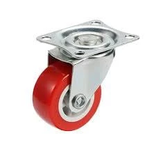 MySouq-Store 2Pcs Swivel Casters +2Pcs Fixed Casters, Industrial Casters, 1.5 Inch Swivel Top Plate Hooded Casters PVC Wheel for Furniture Trolley