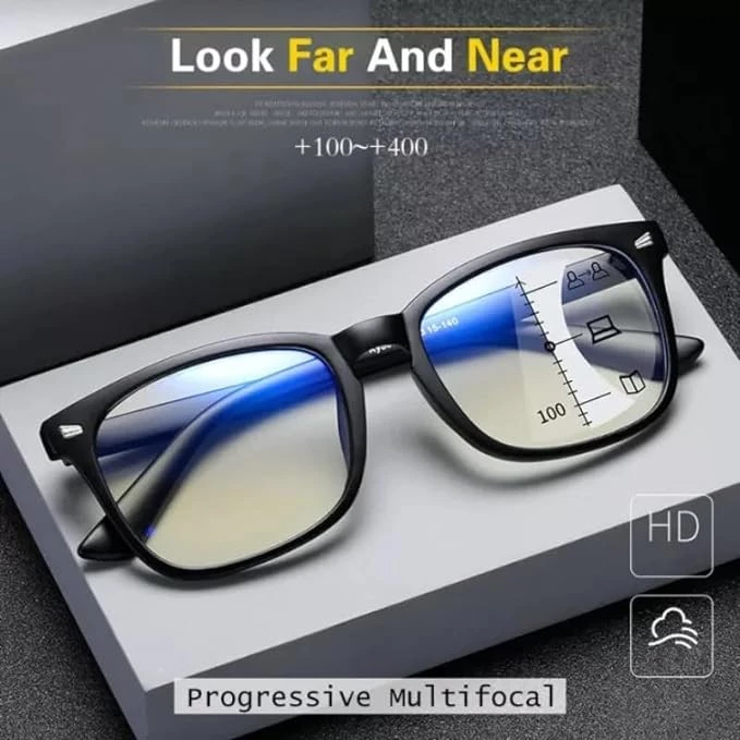 نظارات قراءة متعددة التركيز مضادة للضوء الأزرق للرجال من ماي سوق ستور [1 قطعة] نظارات قراءة ثنائية البؤرة ثنائية البؤرة لقصر النظر الشيخوخي للرجال