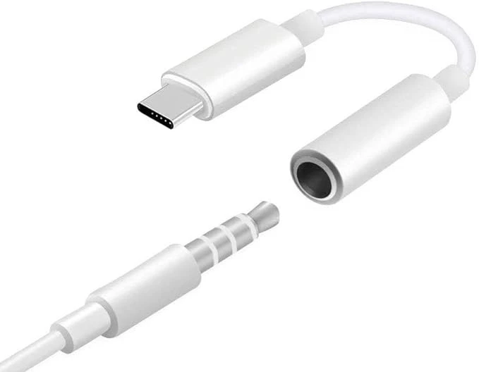 C-type audio adapter to 3.5mm, USB Type C male cable to 3.5mm, stereo adapter cable for headphones for Google Pixel 2/XL Won Plus 5t/6 and G type devices - 2724748778547, white, from Trends