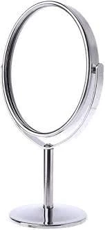 Mini Makeup Mirror from My souq, Double Sided Metal Makeup Mirror for Desktop