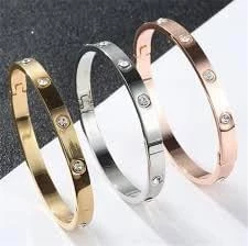 MySouq-Store 1Pcs Cuff Bracelets On Hand Couple Fashion Bangles Charm Stainless Steel Bracelet For Women Jewellery Accessories Free Shipping