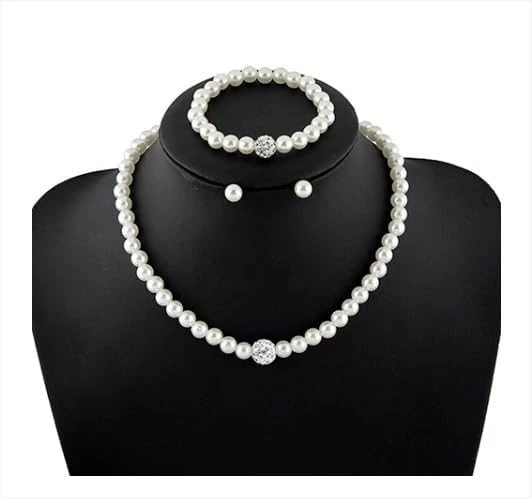 MySouq-Store (1 Set) (As Shown) Fashion Simple rhinestone necklace earrings set Bridal Wedding Party Rhinestone Water Drop Pendant Necklace Drop Earrings Set (RyansJewelry-Metal Color: 5)