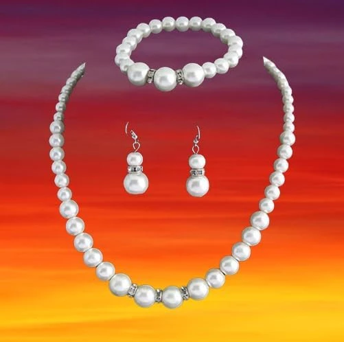 MySouq-Store (1 Set) (As Shown) Fashion Simple rhinestone necklace earrings set Bridal Wedding Party Rhinestone Water Drop Pendant Necklace Drop Earrings Set (RyansJewelry-Metal Color:18)