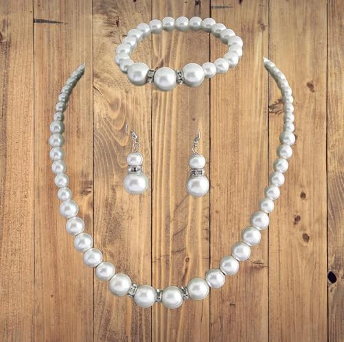 MySouq-Store (1 Set) (As Shown) Fashion Simple rhinestone necklace earrings set Bridal Wedding Party Rhinestone Water Drop Pendant Necklace Drop Earrings Set (RyansJewelry-Metal Color:18)