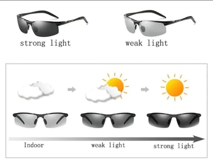 نظارات شمسية مستقطبة متغيرة الألوان من MySouq-Store نظارات شمسية للرؤية الليلية للرجال 3043 نظارة شمسية للركوب في الهواء الطلق نهارًا وليلًا