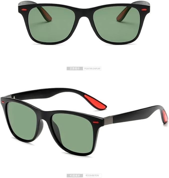 MySouq-Store [1Pcs-14 * 5cm-18Grams] 2022 New Unisex Rectangle Vintage Sunglasses Fashion Design Retro Sun Glasses Man Eyeglass Casual Goggles UV400 Eyewear -Green 0909