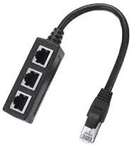 MySouq-Store 1Pcs - RJ45 Connector Extender Adapter 3 in 1 LAN Ethernet Network Cable 1 Male to 2/3 Female for Networking Extension RJ45 Splitter