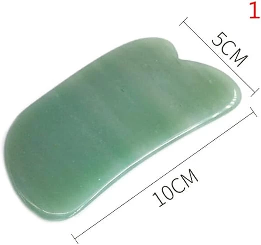 MySouq-Store Gua Sha Stone,Jade Stone Massage Tool Guasha Tool for Scraping Facial and SPA Natural Jade Scraping Facial Tool Anti-Aging, Wrinkles, Puffiness(Green)