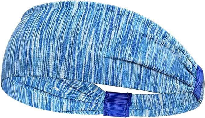 MySouq-Store 1PCs Sport Headbands Sweatband Elastic Yoga Running Hair Band Sweat Bandage Workout Tennis Fitness Jog Basketball Headscarf Men Women(Sky blue)