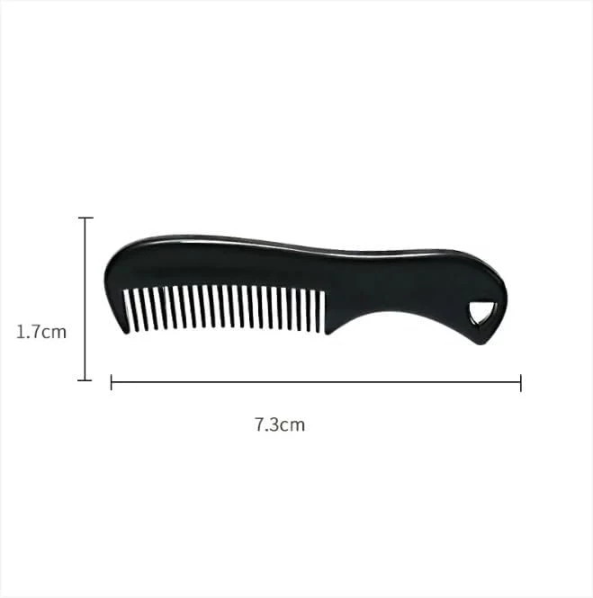 (MySouq - Store) 1 PC - Very Small Black Keychain Beard Comb Folding Pocket Clip Hair Mustache Beard Comb for Men (04)