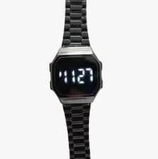 MySouq-Store افضل ساعة تاتش رقمية لجميع الاعمار باللمس بطارية تدوم طويلا تباع في علبة هدايا 9 سم - تعرض الوقت والتاريخ (B)، بسوار أسود، Digital، للأولاد الرضع