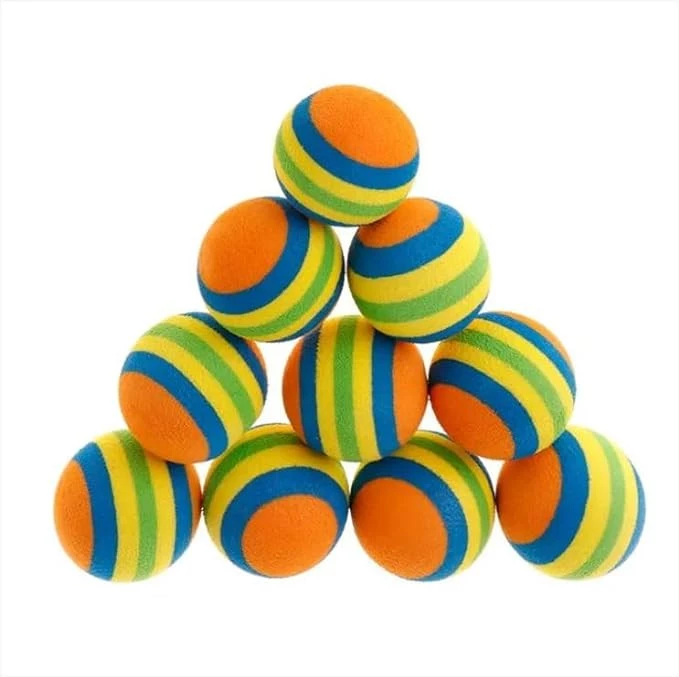 كرة تدريب للقطط من ماي سوق ستور [4 قطع] لون عشوائي - كرة تدريب للقطط من الاسفنج الصلب بقطر 40 ملم