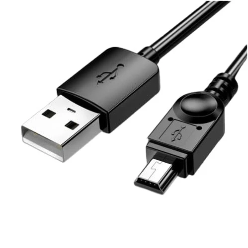 MySouq-Store [1 قطعة - 100 سم - 25 جرام - أسود] 1 USB 2.0 5Pin Mini USB إلى USB A شاحن بيانات سريع كابلات الطاقة V3 للسيارة DVR GPS TV PS3 HDD صندوق القرص الصلب المحمول