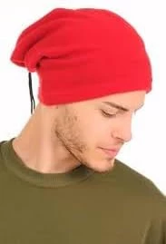 MySouq-Store 1 قطعة قبعة شتوية جديدة للرجال والنساء ذات جودة عالية بلون هيب هوب مترهل للجنسين قبعة شتوية قبعة صغيرة (أحمر)