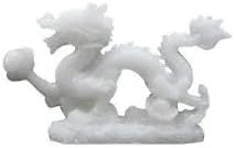 تمثال تنين للحظ الجيد بنمط البرج الصيني الثاني عشر، تماثيل منحوتة على شكل حيوانات لتزيين سطح المكتب من ماي سوق ستور، (أبيض) [قطعة واحدة 10 × 2.5 × 6 سم]