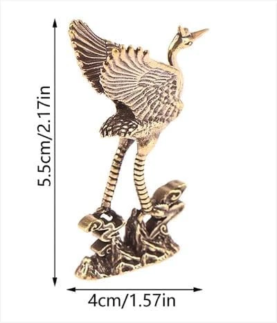 My Souq-Store 1 Piece 5.5 x 4cm Retro Small Tray Collectible Brass Chinese Ancient Beast Sculpture Pixiu Bird Home Decoration, Feng Shui Statue (N12)