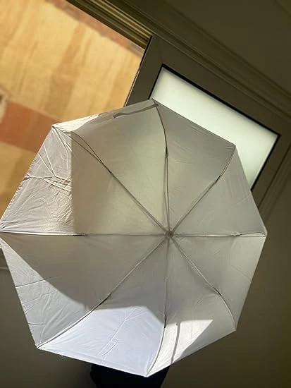 مظلة قابلة للطي بنظام فتح تلقائي من ماي سوق-ستور، لون أبيض عاكس