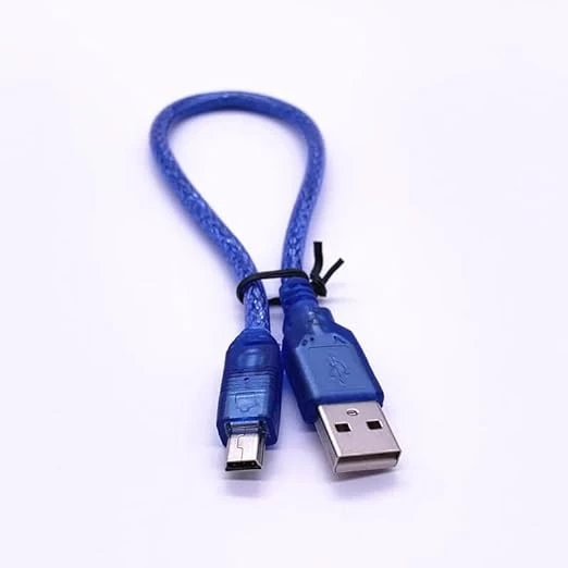 كابل USB 2.0 نوع ايه ذكر إلى ميني 5 بي ذكر 5 بي ميني 5 بي من ماي سوق-ستور، قطعة واحدة + حماية مضفرة، أزرق، لهاتف ذكي