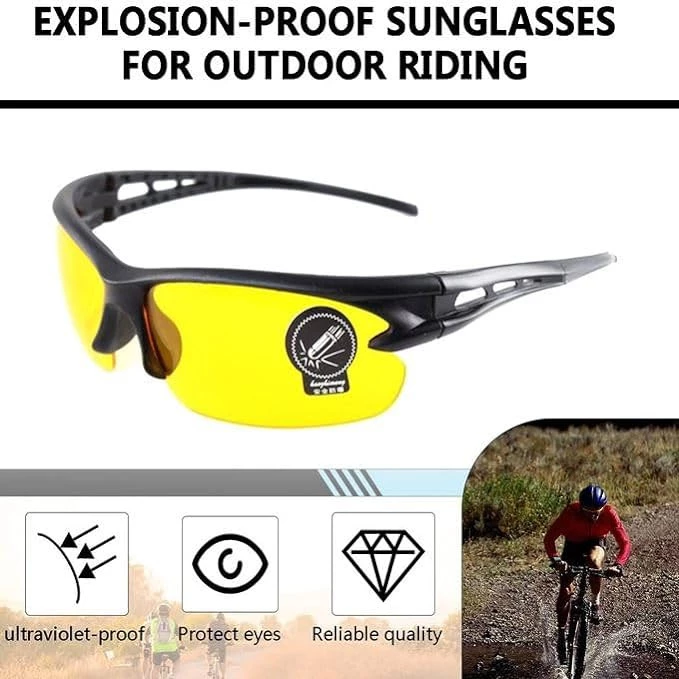 My Souq Store Explosion Proof Sunglasses Men Outdoor Cycling Glasses Night Vision Black Frame Sunglasses