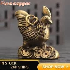 Solid Brass Decorative Buddha Statue Pendant, Handmade Miniature Figurines, Home Craft for Living Room Office Decoration, from My Souq Store (Small Chicken Shape Pendant - Code 18-3 x Size 2.5cm) 1pc