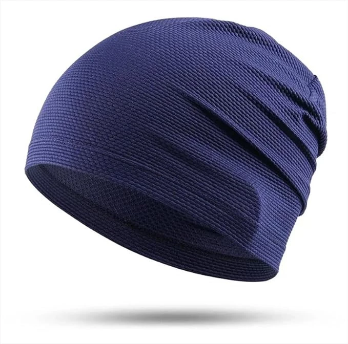 MySouq-Store قبعة شتوية للرجال والنساء قطعة واحدة جديدة عالية الجودة بلون سادة هيب هوب مترهل للجنسين قبعة شتوية قبعة صغيرة (أزرق)