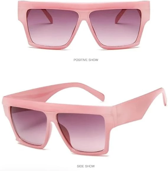 My Souq Store Big Square Gradient Sunglasses for Women [1 Piece] [Pink] Sunglasses for Women Outdoor Sunglasses for Men UV400, Clear