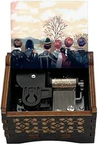 صندوق موسيقى ميكانيكي خشبي تلقائي من ماي سوق ستور [قطعة واحدة] [قهوة] صندوق موسيقى ميكانيكي خشبي لجيتار البيانو والاصدقاء في اعياد الميلاد والعام الجديد والكريسماس-B0D96LTC7G