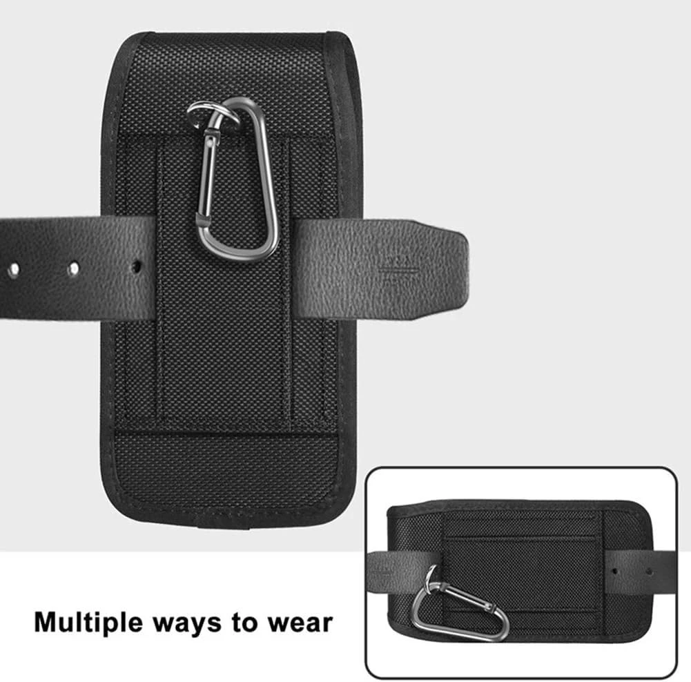 MySouq-Store Tactical Cell Phone Pouch Holster with Free D Shaped Buckle Protable Wallet Card Waist Pack Outdoor Sports Nylon Carrying Case - Vertical (XL) 16.5 * 9CM-B0DB6NJR33