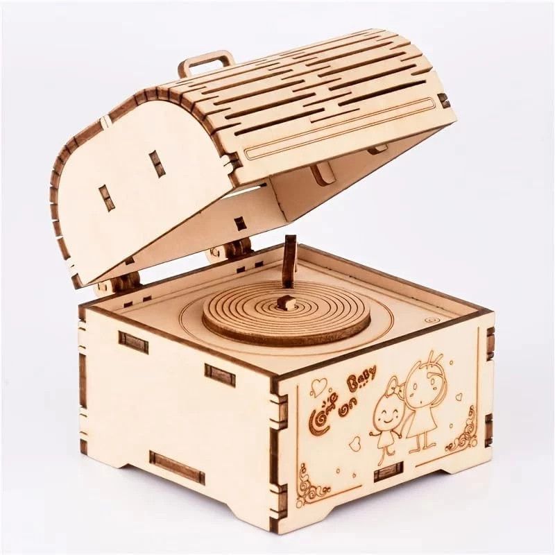 MySouq-store قطعة واحدة من صندوق الموسيقى DIY Treasure Chest، خشبي عتيق منحوت يدويًا، موسيقى كلاسيكية لهدايا أعياد الميلاد، تزيين الأسرة (اصنعها بنفسك)-B0D9ZVRGRP