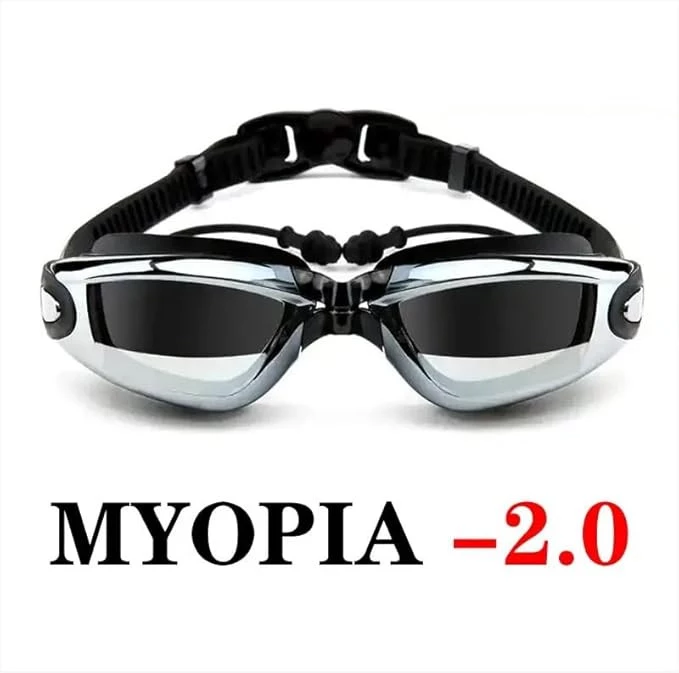 MySouq-Store Adult Myopia Swimming Goggles Earplug Professional Pool Glasses Anti Fog Men Women Optical Waterproof Eyewear Wholesale - نظارات للغطس والسباحة لقصر النظر-B0D9WD5JCZ