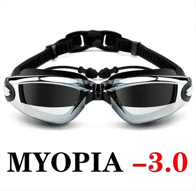 MySouq-Store Adult Myopia Swimming Goggles Earplug Professional Pool Glasses Anti Fog Men Women Optical Waterproof Eyewear Wholesale - نظارات للغطس والسباحة لقصر النظر-B0D9WD5JCZ