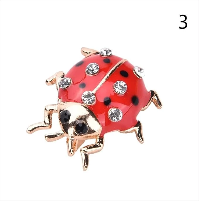 Fashion Rhinestone Brooch For Women Brooch Collar Pins Corsage Crystal Leaves Insect Brooch Badges Jewelry Accessories (Bugs.As Shown)-B0DBQJT741