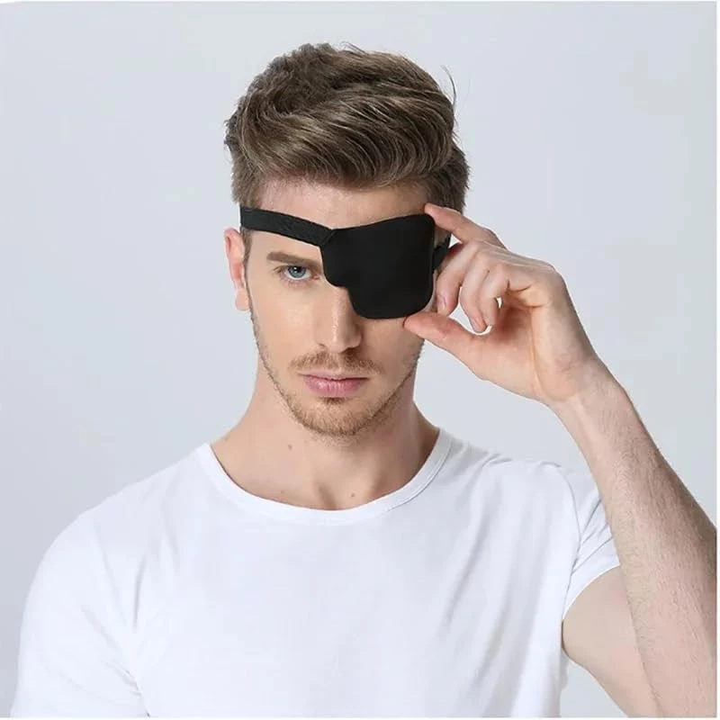 MySouq-Store 1Pcs-Kid's/Adult Black Adjustable Soft and Comfortable Pirate Eye Patch Single Eye Mask for Amblyopia Lazy Eye ‍ (Right)