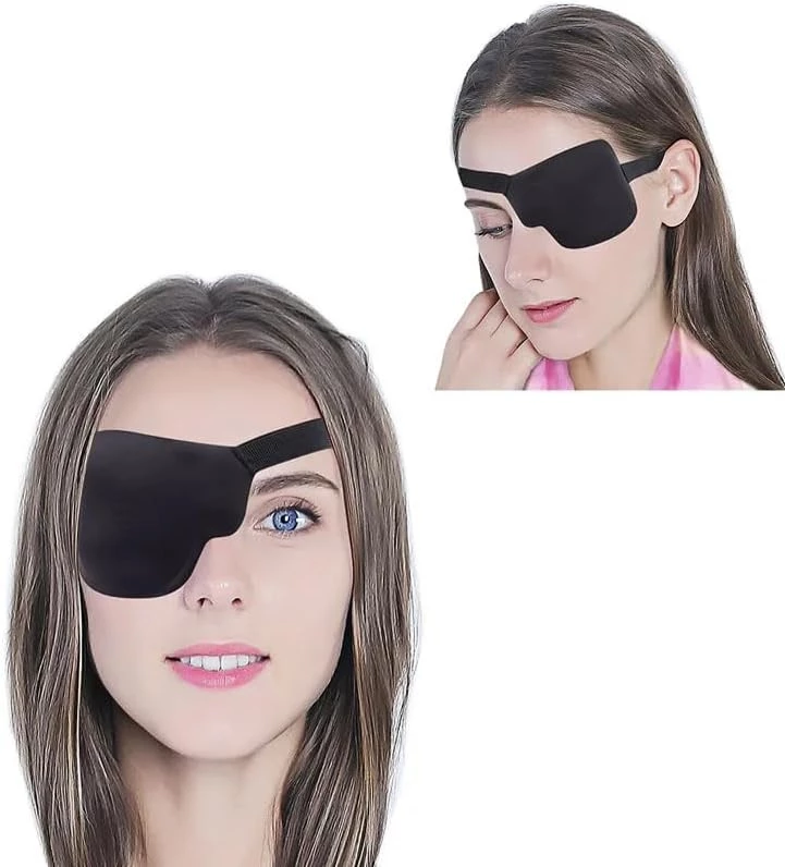 MySouq-Store 1Pcs-Kid's/Adult Black Adjustable Soft and Comfortable Pirate Eye Patch Single Eye Mask for Amblyopia Lazy Eye ‍ (Right)